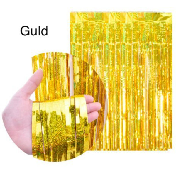 Glittergardin, dørgardin - 2m*1m - Silver