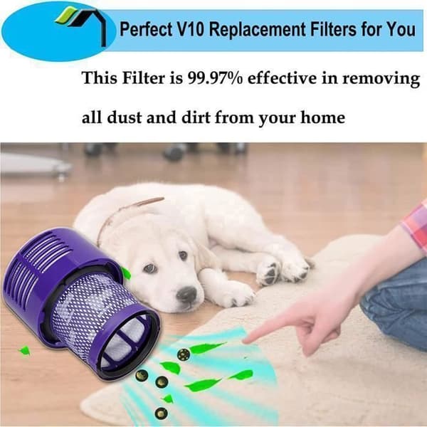Erstatningsfilter til Dyson V10 SV12 – FOCLATUNER – 2-pak – Blå