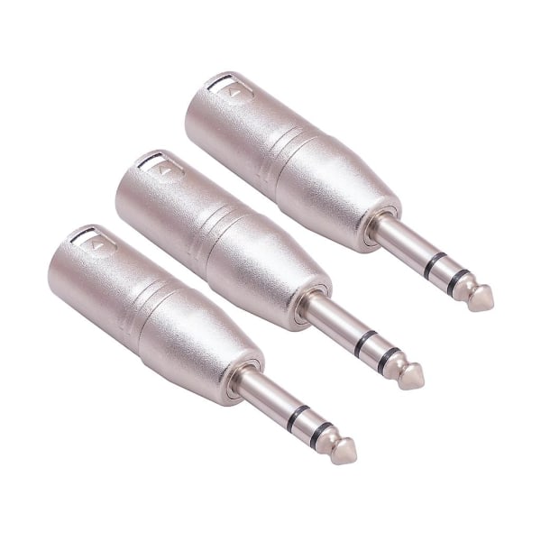 Hann 1/4-tommers 6,35 mm til hann 3-pins XLR lydadapter stereokontakt