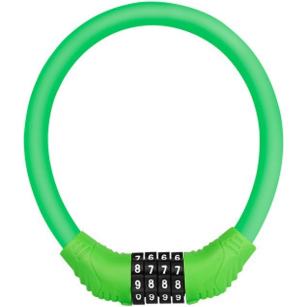 4-siffrigt återställbart kabelkodcykellås, miniportabelt cykellås, återställbart cykellås, väderbeständigt stöldskyddscykellås (grönt)