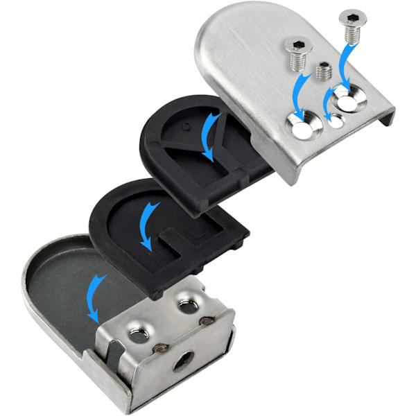 4 st 304 Rostfritt Stål Glasklämma Trappfönsterklämma (4-pack)