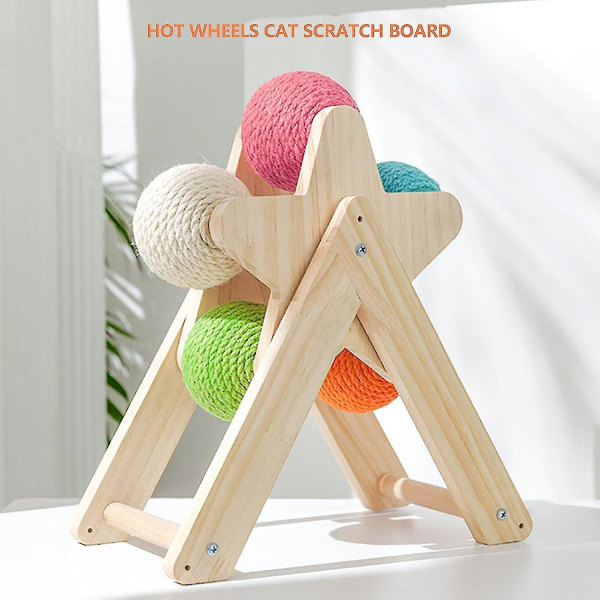 Cat Scratcher Leksak Kattunge Skrapstolpe Inbyggda bollar Sisal Cat Scratcher Ball leksak med inverterad