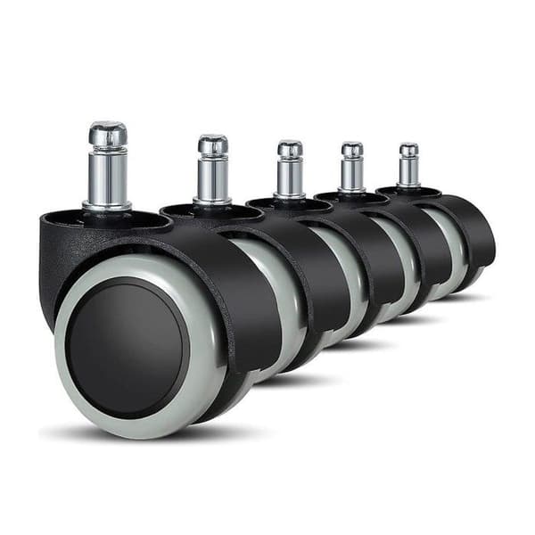 Sett med 5 erstatningshjul 11mm/22mm for kontorstoler til harde gulv, egnet for gamingstoler, svingstoler, etc.