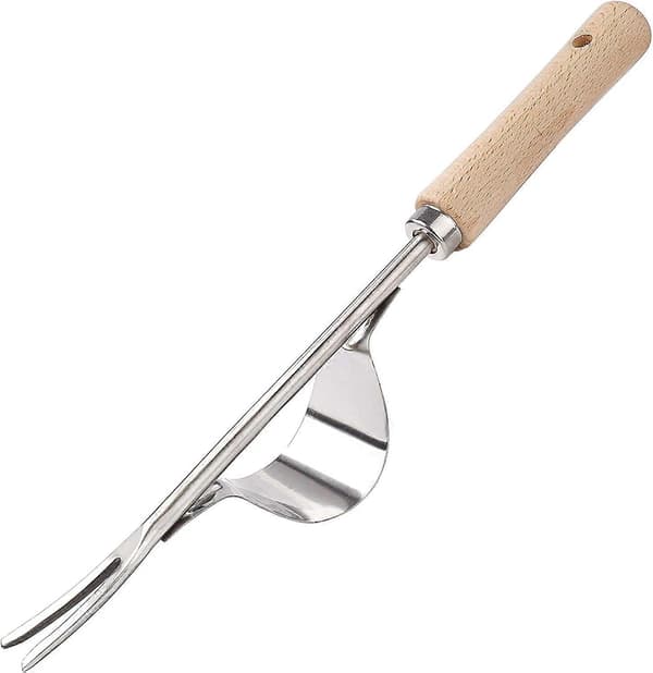 1 stk. Manuel haveukrudtsfjerner i rustfrit stål med håndtag 32 cm