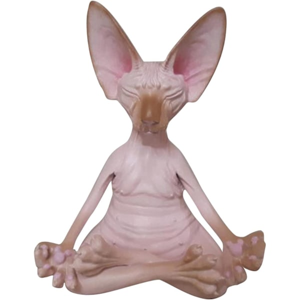 Sphynx katt mediterar samlarobjekt figurer Zen Yoga avslappnad pose Buddha meditation Sphynx katt samlingar katt staty för hemmakontor