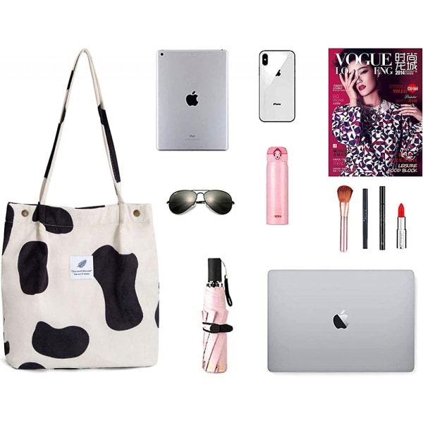 Veeki Kvitto Canvas Tote Bag, Återanvändbara Matkassar, Roliga Tote Bags För Shopping, Strand, Högskola, Ko