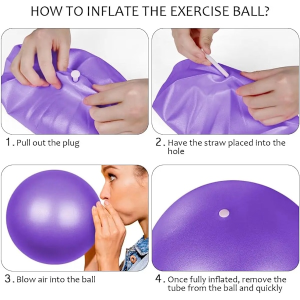 Pilates Ball, Mini Pilates Ball, Myk, Anti-Skli, Anti-Burst, for Sport and Fitness Azul