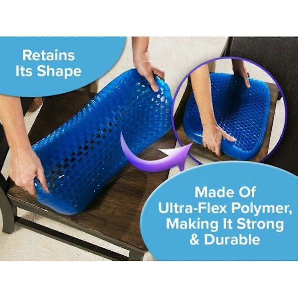 Gel Sitter Sittdyna, Andningsbart Honeycomb-stöd, Bekväm Smärtlindring för Kontoret, Flexibel Design, Ergonomiskt Ryggstöd för Långa Timmar av Sittande