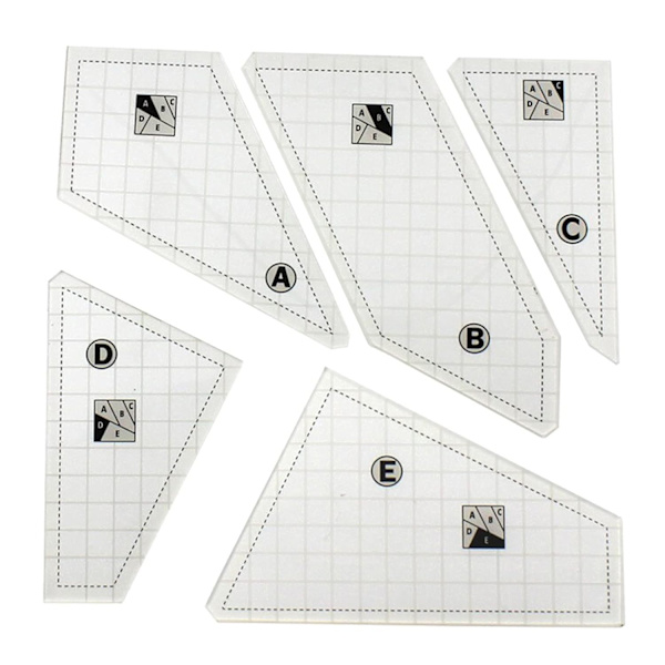 Quilting Lineal, 5 stk Patchwork Firkant Linealer, Symønstre, Quilter Linealer, Symønstre, Stoffskjæringslinealer, Patchwork Maler