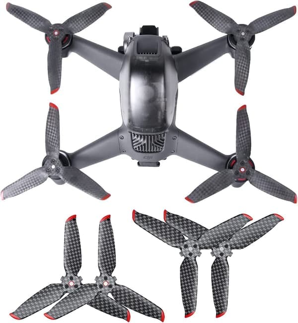 Par kulfiberpropelblade til DJI FPV - Højhastighedspropeller til droner - Støjsvage propeller - 4-bladet propel - Dronepropel