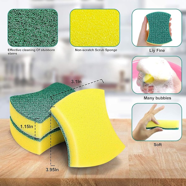 Keittiön puhdistussienet, 24 pakkausta Eco Non-Scratch astialle, hankaussienet