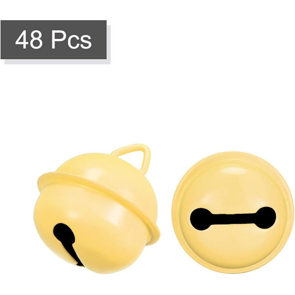 Jingle Bells, 22mm 48 kpl käsityökellon DIY-joulukoristeluun, musiikilliseen juhliin, kotiin, festivaaleille, häihin Light Yellow
