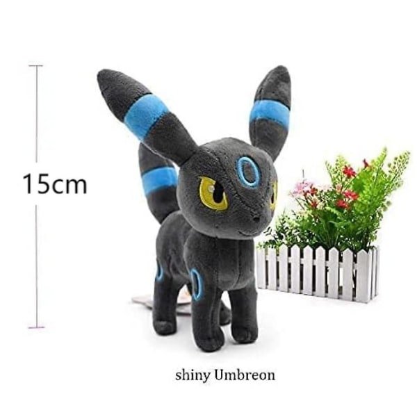 Umbreon Eevee Evolution Stående Shiny Djur Plysch Gosedjur Kvalitet Cartoon Leksak