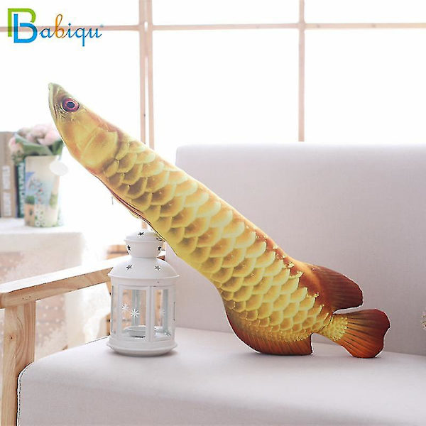 1 stk 70/90cm 3D simulering søt gull arowana plysjleke utstoppet tegneserie dyr fisk pute gullfisk pute barn morsom gave (gratis frakt)