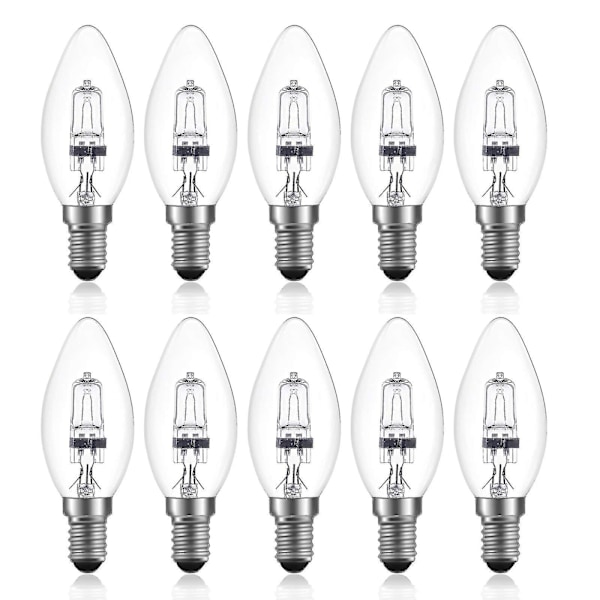 42w E14 C35 Dimmable Halogen Bulb Ac 220-240v Warm White 2700k E14 Transparent Halogen Candle Bulb (10pcs)