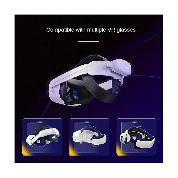Batteridrevet hodebåndladerbank for Quest 2 Justerbar Elite-stropp Hurtiglading for VR-tilbehør