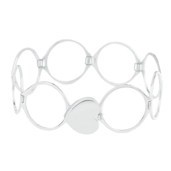 2-i-1 hopfällbart infällbart ringarmband i rostfritt stål armband ring dubbelanvändning armband silver
