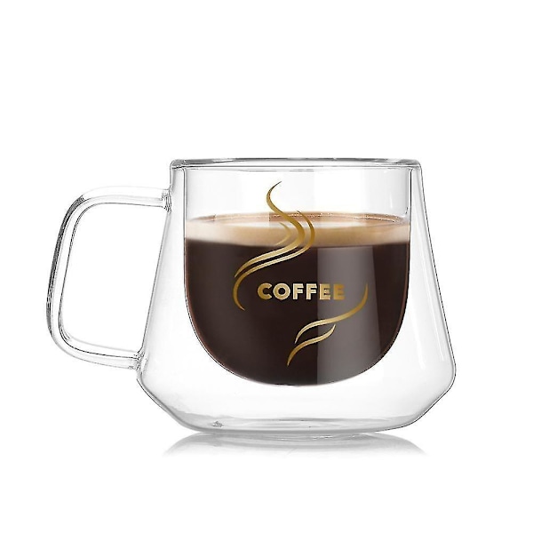 200 ml kaffeglas dubbelväggigt värmeisolerat dricksglas tekopp kaffemugg