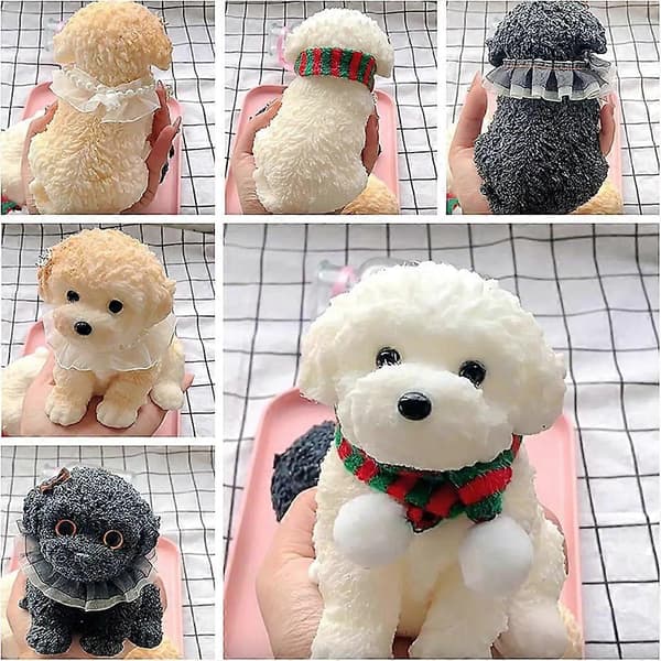 Hundleksaker Squishy att klämma på, Tysta Squishy Fidget-leksaker Hund black