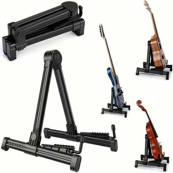 Universal foldbart guitarstativ – Professionelt stativ til elektriske, akustiske og basguitarer