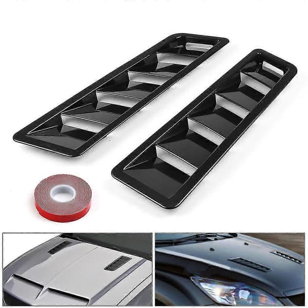 Passer 425X123mm Universal Panser Ventil Lamell Luftkjøling Panel Trim Sett Svart ABS
