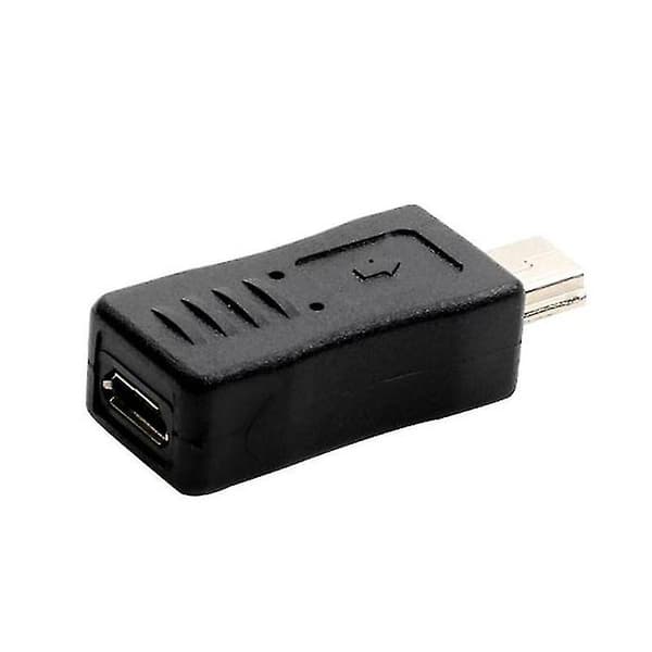 Svart Micro USB Hon till Mini USB Han Adapter Laddare Konverterare Adaptor Hfmqv