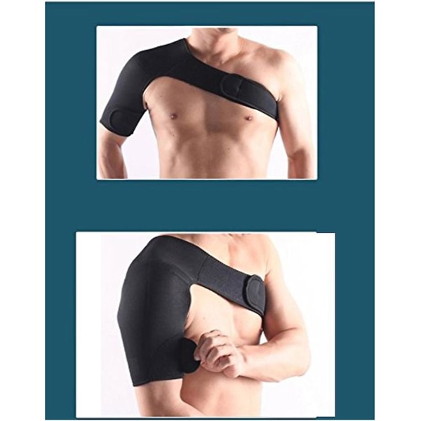 Justerbar skulderstøtte Beskyttende utstyr skulderputebelte for sport - høyre skulder (svart)