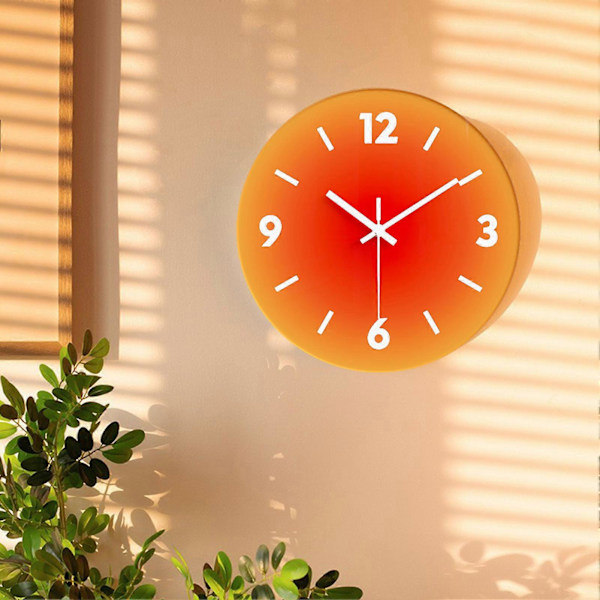 30 cm Paristokäyttöinen Seinäkello Karkaistu Lasi Hiljainen Kvartsi Ei-tikittävä Moderni Yksinkertainen Koristeellinen Seinäkello Kodin Sisustus QingHai Orange A