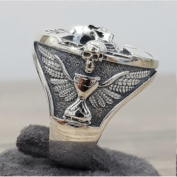 Memento Mori Dödskalle Ring i Sterling Silver 9