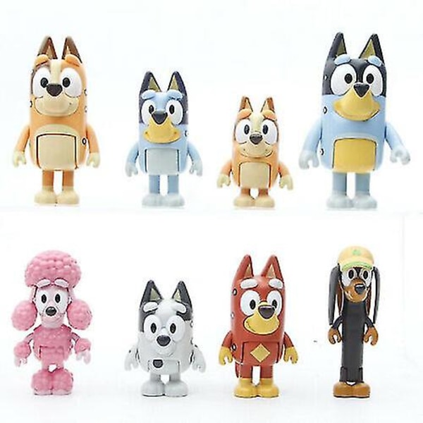 12 st Bluey Familj och Vänner Actionfigurer Modell Leksaksset Barn Present