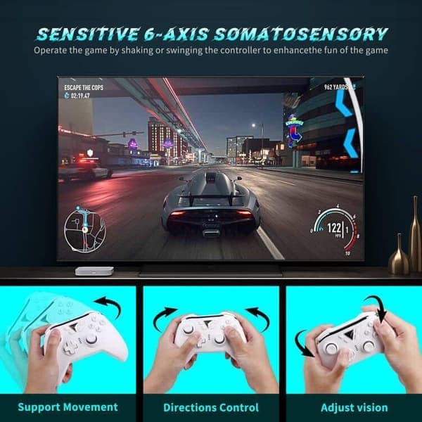 Trådløs controller, Xbox trådløs controller til Xbox Series XS/Xbox One/Elite/Windows 7/8/10 Hvid