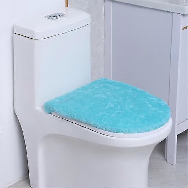 Toalettsitsöverdrag Enfärgat Ultra Plysch Elastiskt Band Halkfritt Material Tvättbart light grey