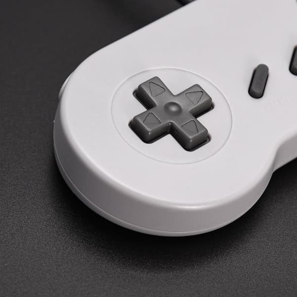 2-pack trådbundna SNES-spelkontroller, SNES-kontroll helt kompatibel med original SNES/SFC - [Plug and Play] (Grå/) Purple
