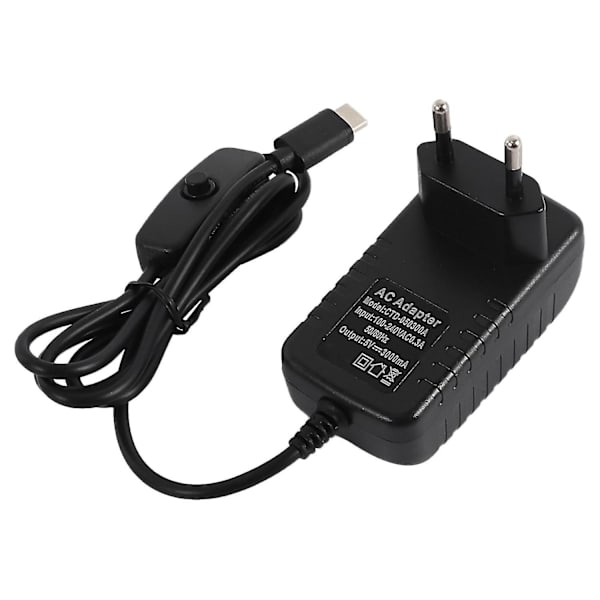 Nätadapter för 4b Strömförsörjning 5v 3a Typ-c med På/Av-knapp Usb-c Laddare Eu-kontakt Ft