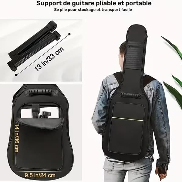 Universellt hopfällbart gitarrställ – Professionellt ställ för el-, akustiska och basgitarrer