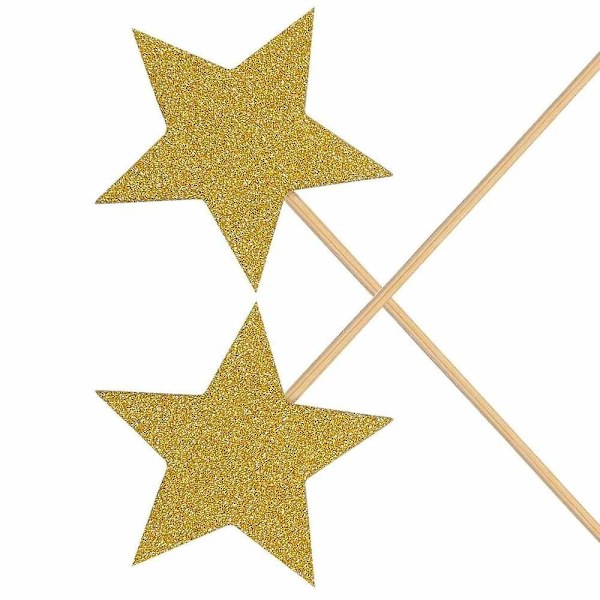 Set med 50 st Twinkle Twinkle Little Star Cupcake Toppers Glitter