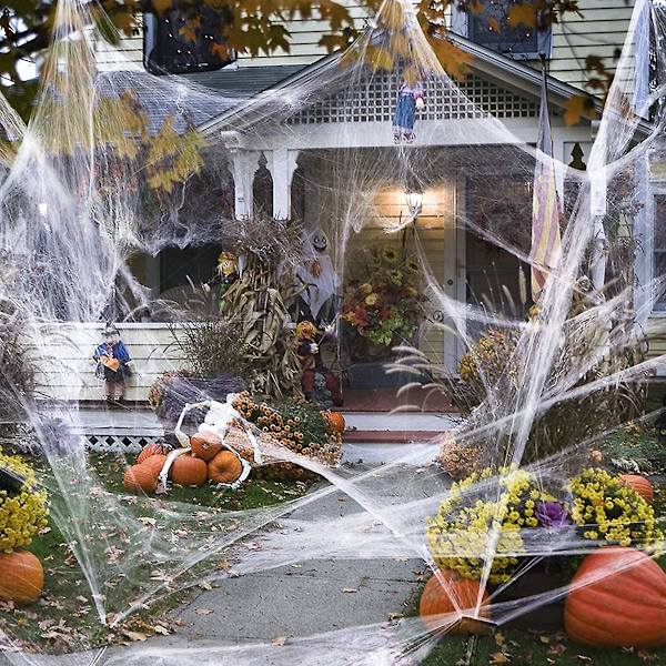 100g Halloween-aiheiset tekoverkot koristeet Halloween-hämähäkinseitti koristeet juhlatarvikkeet sisä- ja ulkokäyttöön