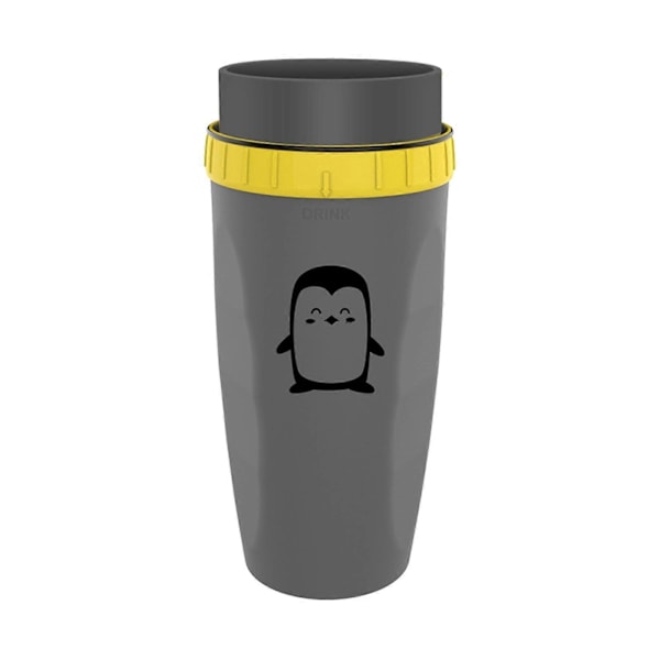 Bærbar Twist-kopp uten lokk med isolert kaffekopp i rustfritt stål Gray penguin