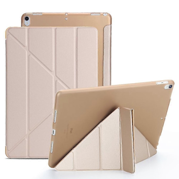 Origami Stativ Läder Smart Fodral för iPad Air 10.5 (2019) / Pro 10.5 tum (2017) Gold