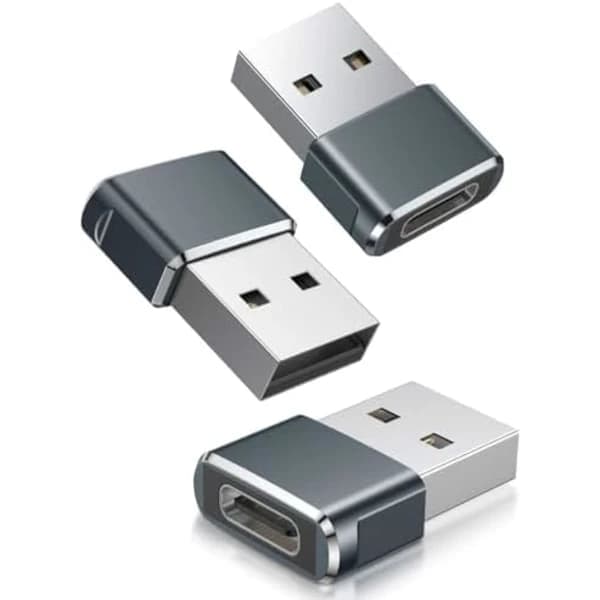 Apple iPhone 16 Opladeradapter, USB til USB C Adapter 3-pak, USB C Hun til USB A Han Type C Konverter til Apple, A