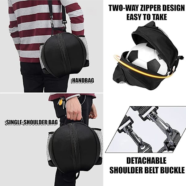 Basketball Bag, Vanntett Skulderbag, Rund Bag For Ball, Fotball, Volleyball Bæreveske
