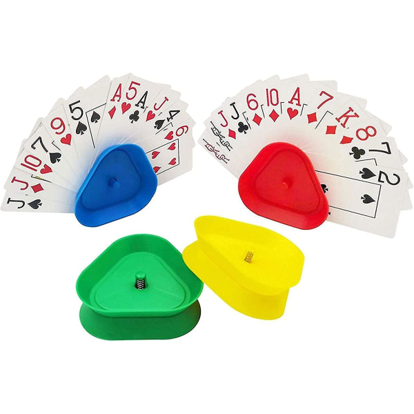 Korthållare för spel, set med 4 hållare för spelkort, korthållare