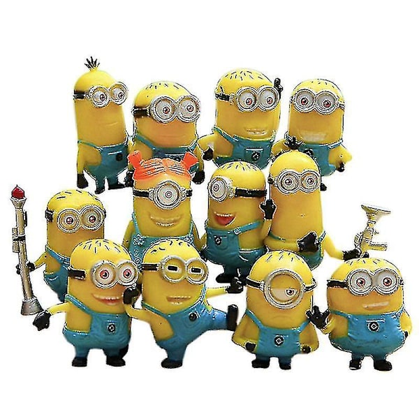 Weitengs Despicable Me Minionerna Rollfigur Display Leksak Pvc 12-pack Gul