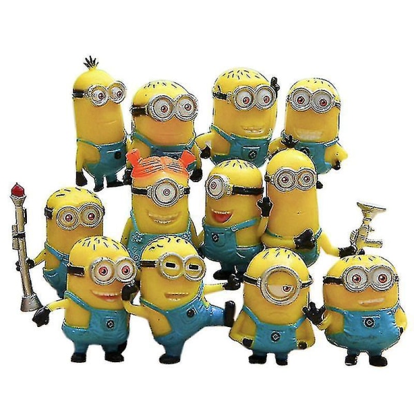 Weitengs Despicable Me The Minions Rolle Figur Display Legetøj Pvc 12 stk Sæt Gul