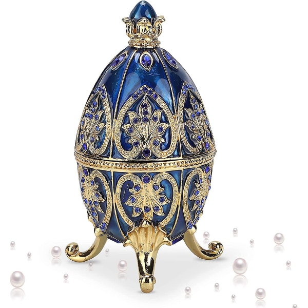 Faberg Æg, Vintage Faberg Ægformet smykkeskrin Smykkearrangør til halskæde Armbånd nipsting