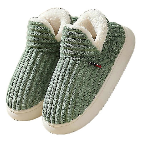 Memory Foam Hjemmesko, Unisex Komfortable Varme Hyggelige Skridsikre Indendørs Udendørs Hjemmesko GREEN 38-39