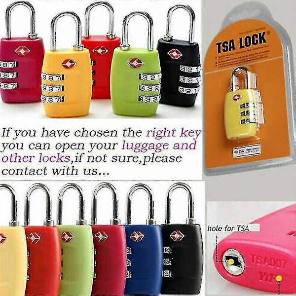 Multifunksjonell Tsa002 007 Nøkkelveske for Bagasje Koffert Toll TSA Låsenøkkel TSA002
