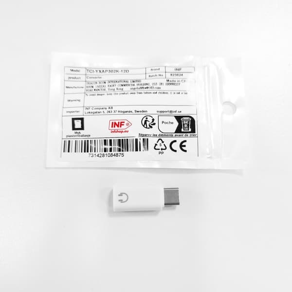 Lightning hunn til USB-C hann hodetelefonadapter - Forbedret lydkvalitet og rask lading for enhetene dine