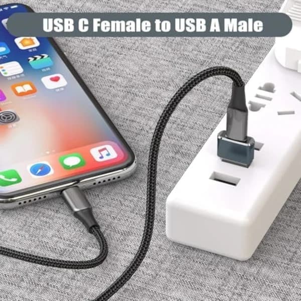 Apple iPhone 16 Opladeradapter, USB til USB C Adapter 3-pak, USB C Hun til USB A Han Type C Konverter til Apple, A