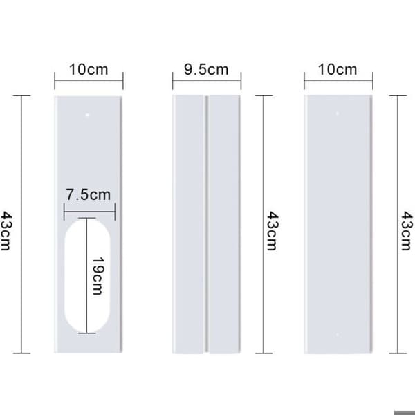 Cainda bærbart AC vindusventilsett; passer til 13/15 cm diameter slanger; justerbar lengde (43-140 cm); universell forsegling.